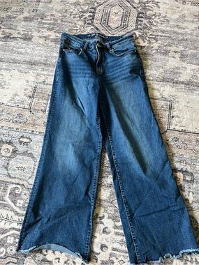 Maurices Wide-Leg High-Rise Jeans in Dark Blue Wash